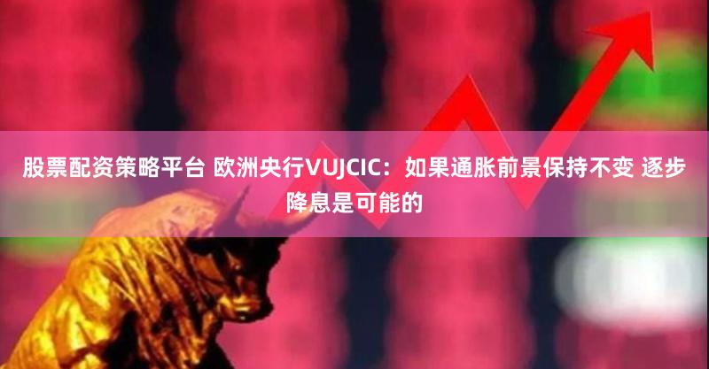 股票配资策略平台 欧洲央行VUJCIC：如果通胀前景保持不变 逐步降息是可能的