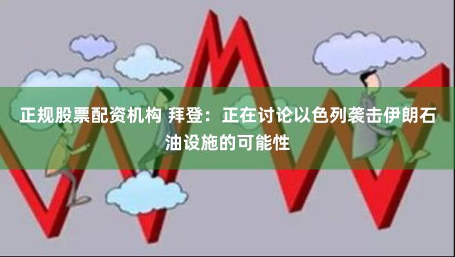 正规股票配资机构 拜登：正在讨论以色列袭击伊朗石油设施的可能性